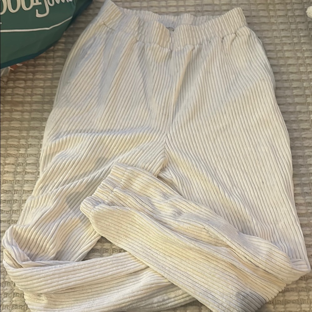 H&M Textured Cream Pants
